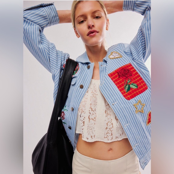 FREE PEOPLE Stacey Puff Sleeve Lace Top - Picture 8 of 12